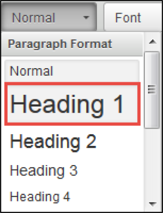 An image of selecting paragraph format.