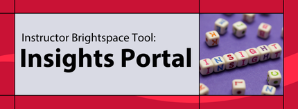 Banner image titled ' Instructor Brightspace Tool: Insights Portal' on red background.  