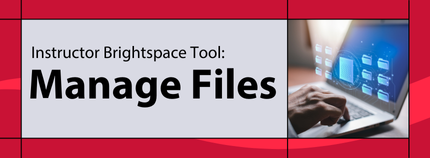 Banner image titled ' Instructor Brightspace Tool: Manage Files' on red background.  