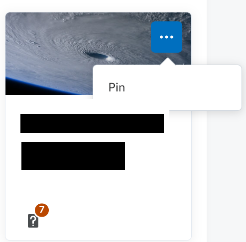 Screenshot of how to pin your course in Brightspace.