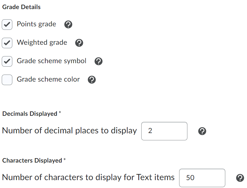 Screenshot image of How the students will see the gradebook.