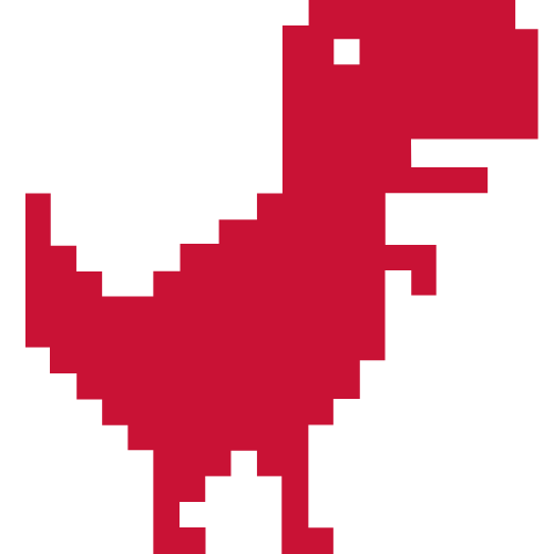 A Marist red color 404 T-rex icon.