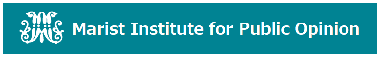 A teal rectangular box with the Marist logo on the left and bold text "Marist Institute for Public Opinion" on the right .