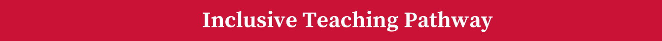 Marist red background with the text  "Inclusive Pathway Teaching".