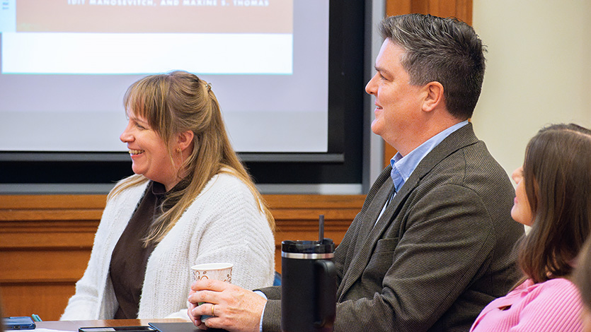 Marist University Photo: Faculty and staff attended an interactive workshop for faculty and staff led by Dr. Nicholas Longo and Dr. Timothy Shaffer. Photo by Alexandra Rossi/Marist University.