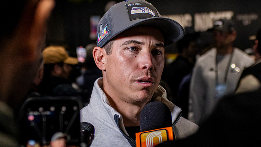 Marist University Image: Jason Myers ’13 at Super Bowl LX Opening Night. Photo by Jaylen Rizzo ’27.