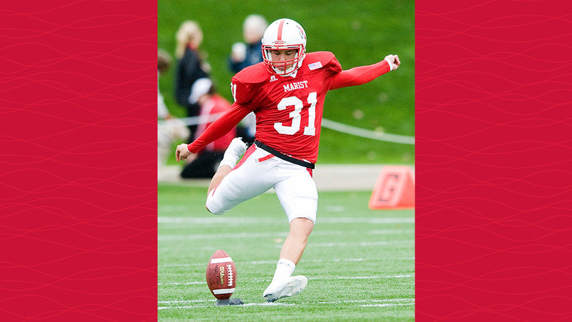 Marist University Image: Jason Myers ’13 as Marist placekicker. Photo by Marist Athletics.